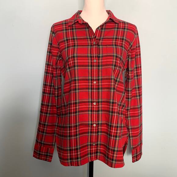 J. Crew Classic-fit Flannel Button Down in Good Tidings Plaid Size 6 - Picture 8 of 10